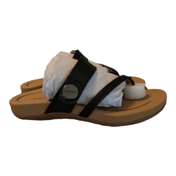 New In Box Aetrex Izzy Black Adjustable Slide Sandal SE220W38 Women's 7.5-8 (38) - Picture 8 of 14